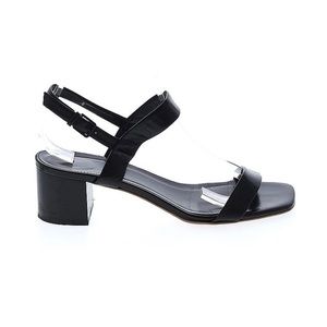 Everlane black leather strappy sandals block heel size 9
